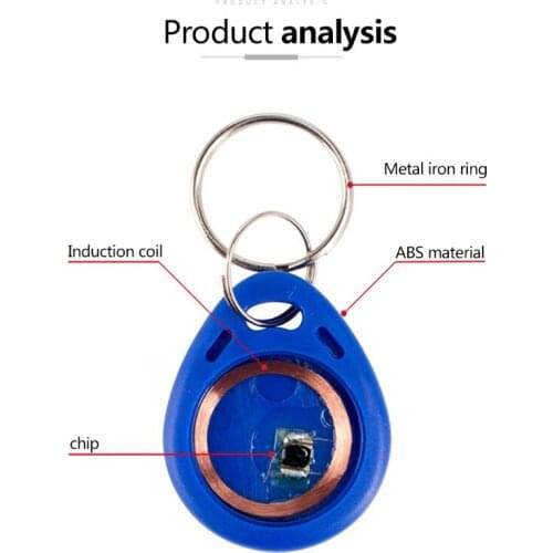 H7JF Smart ID Key Tag Card RFID Access Control Key Card Proximity TK4100 Keyfobs Keychains NFC Token Holder Read-Only