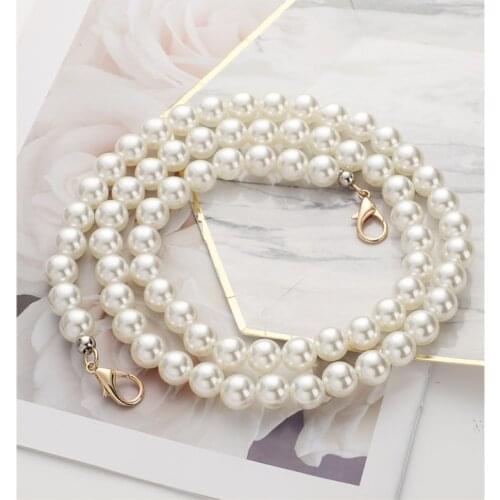 Handmade Pearl Chain Bag with DIY Messenger Lady Bag Accessories Steel Wire Beaded Bag Chain Handbag Hand Crossbodypearl Chain