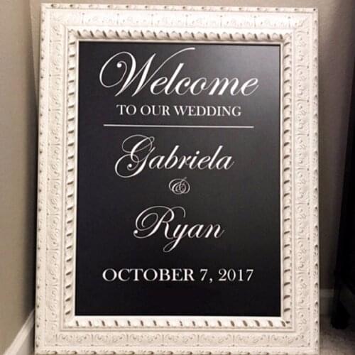 Wedding Welcome Mirror Stickers Simple Design Personalized Names Vinyl Decal Decal Wedding Sign Decor Custom Wedding Art