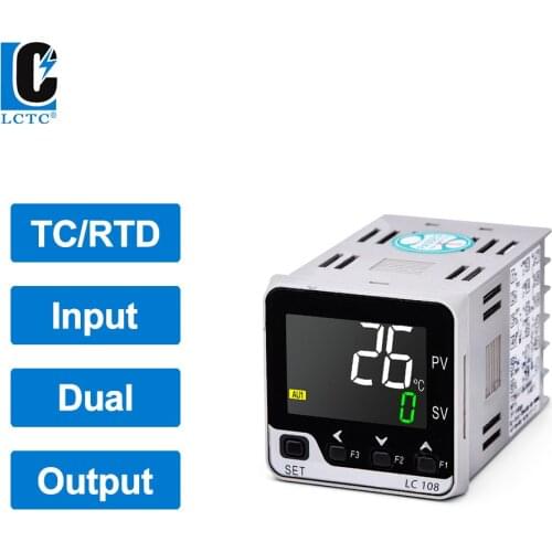 RS-485 Communication TC/RTD input LCD intelligent PID temperature controller dual output for heating and cooling 48*48