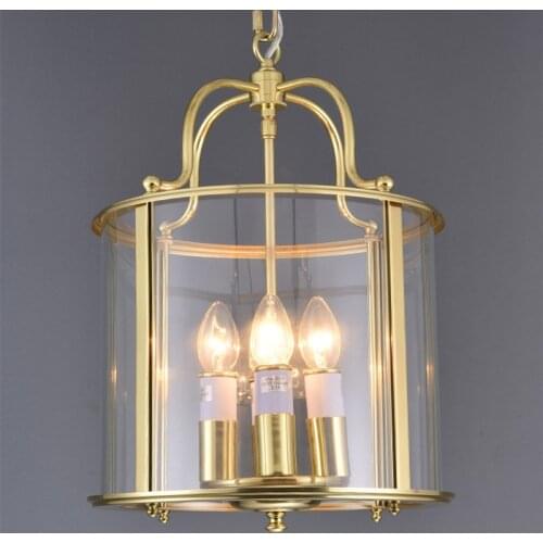 Vintage Pendant Light LED Lighting Fixture Restaurant Hanging Lights E14 AC85-265v Glass Pendant Lights Copper Lamp Body