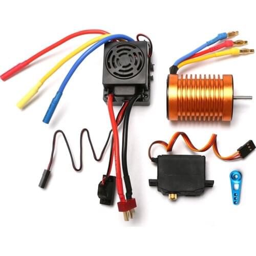 Waterproof B3650 4300KV 3300KV brushless motor 60A ESC metal servo assembly set For WLtoys 12428 A959-B Quality RC Car Parts