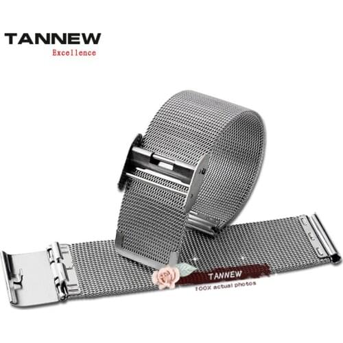 10mm 12mm 14mm 16mm 18mm 20mm 22mm 24mm thin stainless steel bracelet strap with a silver bracelet Milan