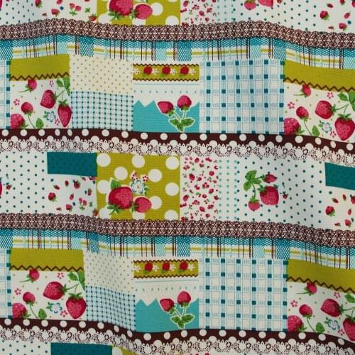 145cmx50cm Cotton Canvas Fabric for handmad, bed, bag, curtain - Patch,Dot,Strawberry