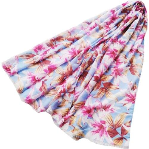 2021 Women Fashion Floral Printed Pattern Cotton Scarf Shawls Wraps Hijabs 10pcs/lot