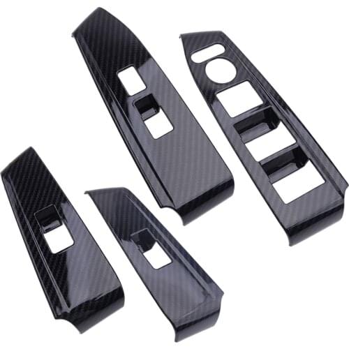 4Pcs LHD Carbon Fiber Style ABS Door Window Lock Switch Lift Cover Fit for Honda Accord 2008 2009 2010 2011 2012 2013
