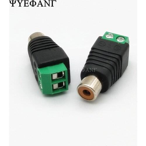 5pcs CCTV Phono RCA FEMALE PLUG JACK connector to screw terminal block adapter solderless type for audio Speake video cable wire