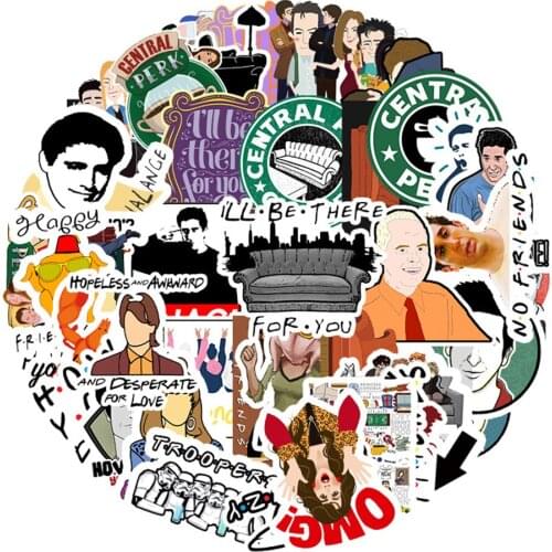 55pcs Friend Stickers Graffiti TV Series Show Scrapbook for Laptop Motorcycle Helmet Car Bike Adesivos Waterproof Sticker