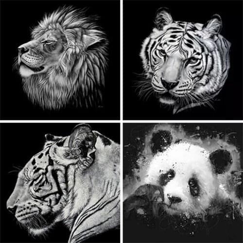 DIY Retro Animal 5D Diamond Painting Full Round/Square Rhinestone Mosaic Diamante Embroidery Cross Stitch Wall Art Best Gift