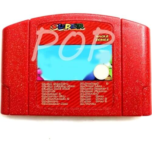 Free Shipping 18 in 1 SM Hack Sapphire Doki Missing Star USA Version Cartridge for 64Bit Video Game Console With Battle City