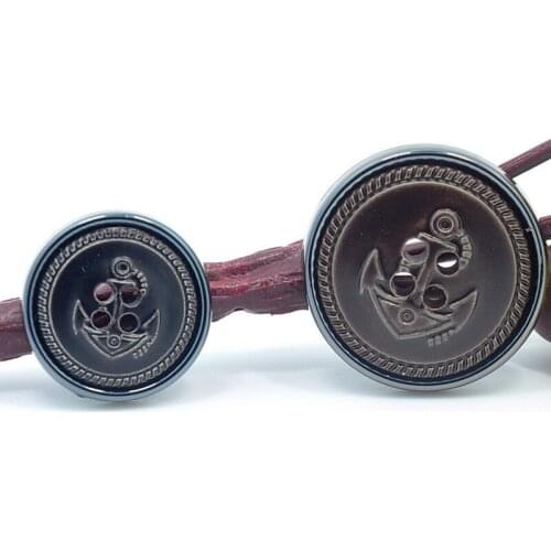 Free shipping 50pcs/lot Coffee black coat buttons decorative buttons anchor buttons 20mm 26mm