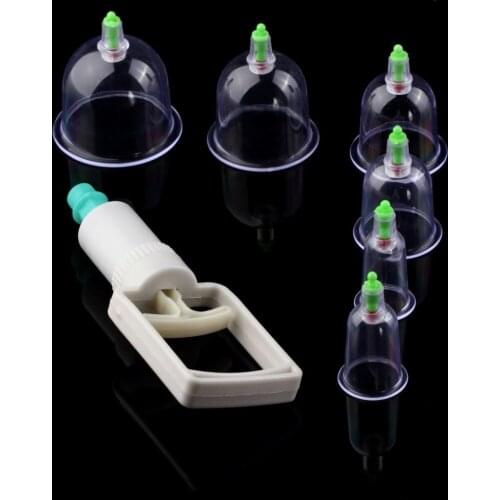 CAMMUO 6pcs/set Chinese Medical Vacuum Body Cupping Therapy Cups Massage,body Relaxation Health Care Message Set