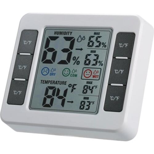 Digital Indoor Thermometer Hygrometer Room ℃/℉ Temperature Humidity Meter Thermo-Hygrometer with Max Min Value Display