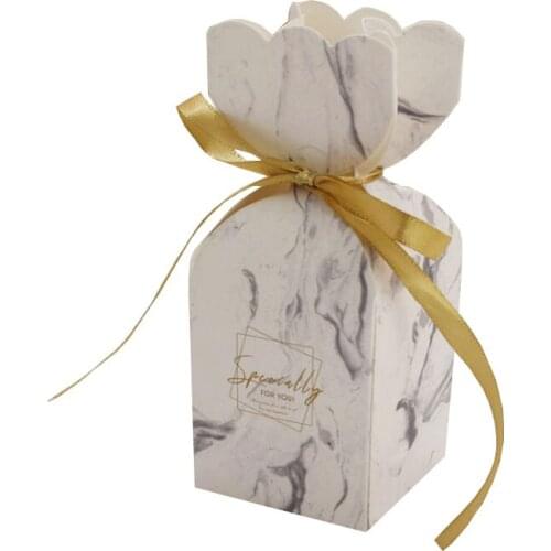 DABONAS Marbling style Candy Boxes Wedding Favors and Gifts Box Party Supplies Baby Shower Paper Chocolate Boxes Package