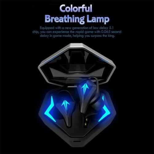 Gaming Headsets TWS Bluetooth 5.1 Headphones No Delay Sports Waterproof Wireless Earphones Noise Cancelling Earbuds With Mic