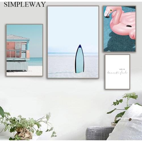 Tropical Decoration Picture Scandinavian Sea Beach Poster Landscape Print Ocean Seascape Wall Art Canvas Painting Home Decor