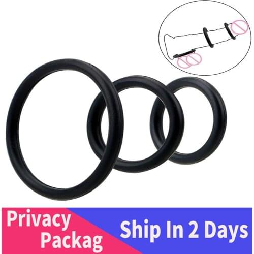 3PCS Silicone Cock Ring Penis Enhance Erection Ejaculation Delay Sex Toys For Men Cockring Ball Lock Scrotum Rings Sex Shop