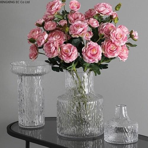 Creative Glass Vase Decoration Creative Light Luxury Living Room Simple Flower Arrangement Hydroponic Transparent Flower