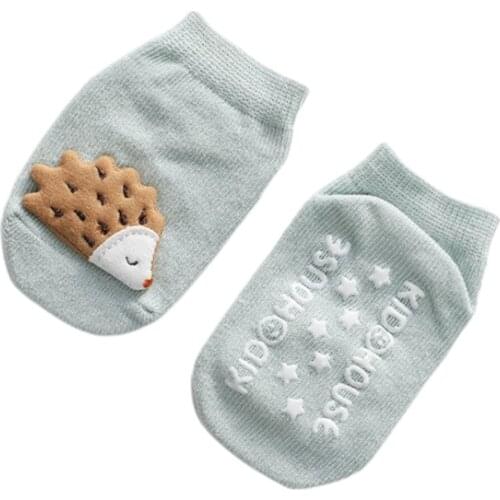 Newborn Infant Baby Non-Skid Socks Cute 3D Cartoon Animal Design Infant Slipper Socks with Grips for 0-36 Months