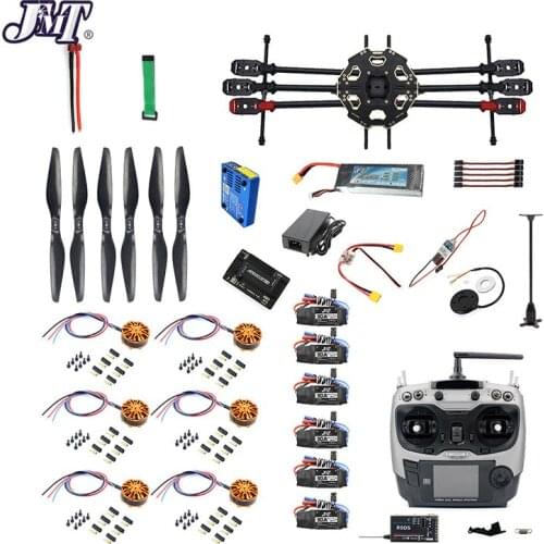 Full Set DIY 6-axle Aircraft Kit Helicopter Drone Tarot 680PRO Frame Kit 700KV Motor GPS APM 2.8 Flight Control AT9S Transmitter