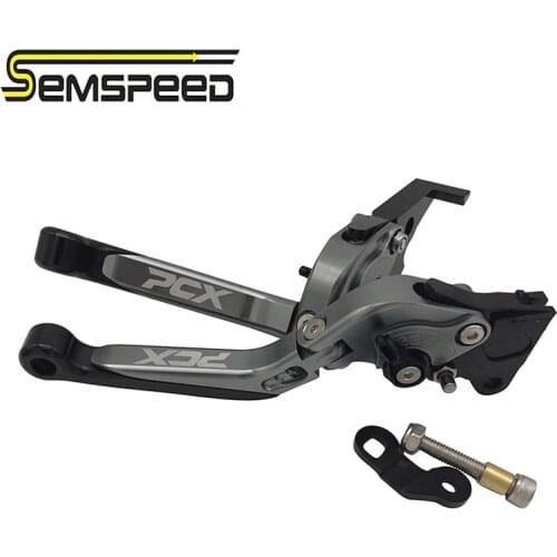 Latest Motorcycle Handle Clutch and Brake Levers For Honda PCX 150 PCX 160 2021 SEMSPEED CNC Folding Extendable Parking Lever