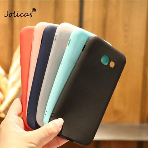 Rubber TPU Silicone Back Cover Case For Samsung Galaxy A3 2017 Candy Color Soft TPU Phone Case For Samsung A5 2017 Case