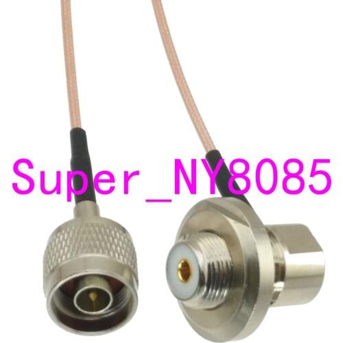 RG316 N Male Plug to UHF SO239 Female Jack Bulkhead Right angle RF Jumper pigtail Cable 20inch~5M