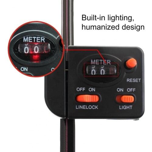 Fishing Line Counter Digital Display Large Line Capacity ABS Strong Bearing Lighted Line Gauge for Squid