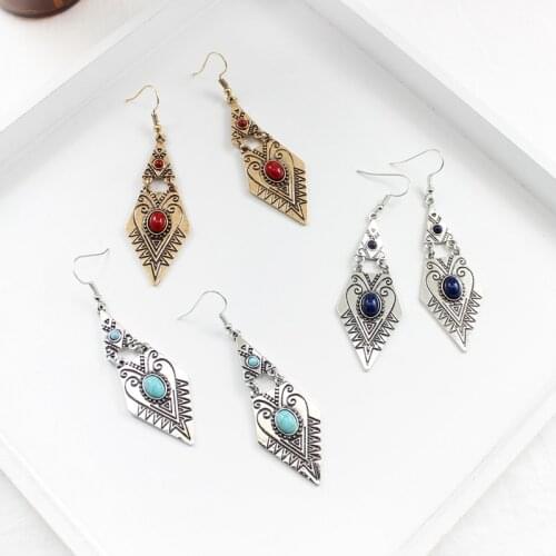 Pendant design three colors inlaid bead pattern earrings accessories party gifts to friends and women favorite