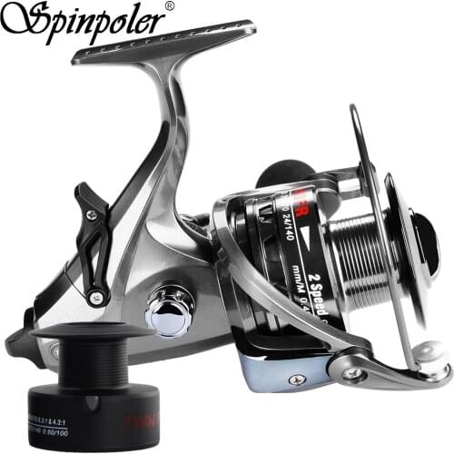New Design Double Speed 6.3:1/4.3:1 Left/Right Exchangeable Spin Fishing Reel 12+1 S.S Bearings Spinning Reel With 2 Spools Coil