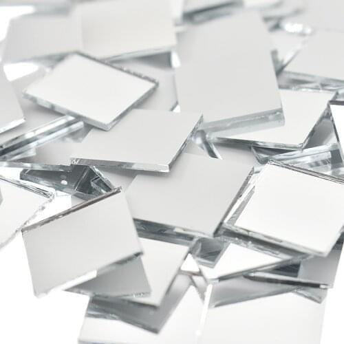 New 100Pcs 10x10mm/15x15mm Mini Glass Square Mirror Mosaic Tiles Bulk For Diy Crafts Home Decorations