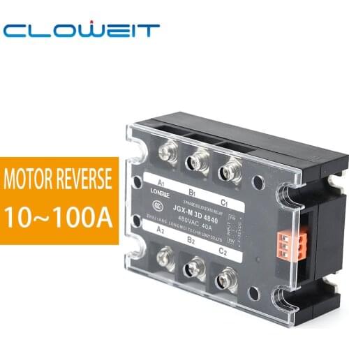 Three-Phase Motor Reversing Control Module SSR 10A-100A 32VDC Control 24-480VAC CE DC Forward & Reverse Solid State Relay