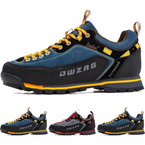 Mens Outdoor Hiking Trekking Shoes Genuine Leather Shoes Sports Sneakers Climbing Shoes