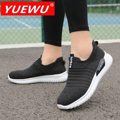 YUEWU Women Vulcanized Shoes High Quality Women Sneakers Slip On Women Loafers Plus Size 42 Walking Lady Flats