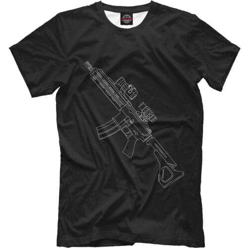 HK-416 NEW Men T-shirt Russia HK-416 Automatic Rifle Weapon Short Casual 100% COTTON O-Neck Harajuku T Shirt