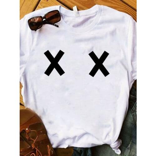 Women Lady T Shirt Kiss Me Red Lip Printed Tshirt Ladies Short Sleeve Loose Tee Shirt Women Female Tops Clothes Graphic T-shirt