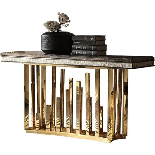 Natural marble Stainless steel Coffee Table Living Room eat edge ark minimalist modern rectangle mesas de centro table basse