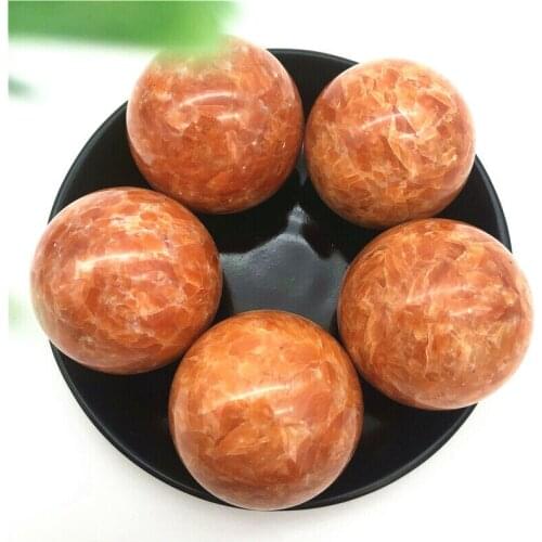 1PC 46-48mm Natural Red Sun Stone Quartz Crystal Sphere Ball Massage Crystal Ball Healing Natural Stones and Minerals