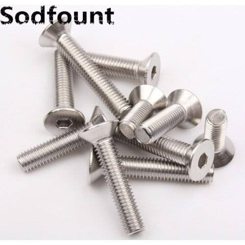 100pcs DIN7991 M2/M2.5/M3/M4 flat head countersunk head 304 Stainless Steel Hex Socket Head Cap Screw Bolts