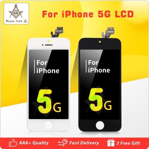 100PCS/LOT Top Quality For iPhone 5 LCD AAA Quality No Dead Pixle LCD With Digitizer Touch Screen Good Touch Free Shipping DHL