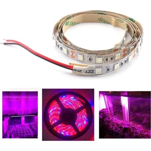 1M 2M 3M LED Plant Grow strip Light 5050 chip lamp waterproof DC 12V for vegetable flower Hydro indoor Greenhouse growbox tent