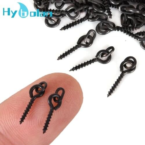 20/30PCS Boilie Screw Peg with Ring Swivel D-Rig Chod Rig Terminal Tackle Bait Holder Screw Carp Matt Black Fishing Accessories
