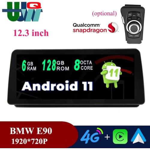 UJQW 12.3" Android 11 Car Multimedia Video Player 6G Ram+128G Rom for BMW 3 Series E90 E91 E93 E92 2 Din GPS Navigation CarPlay