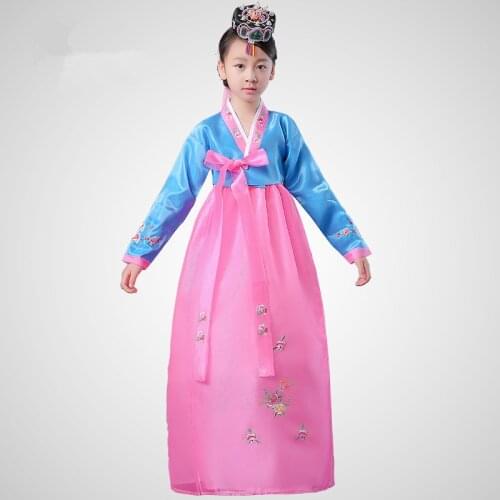 Child Embroidered Korean Traditional Dress Ethnic Minorities Girl Korean Hanbok Clothing Kids Korea Wedding Dress Oriental 18