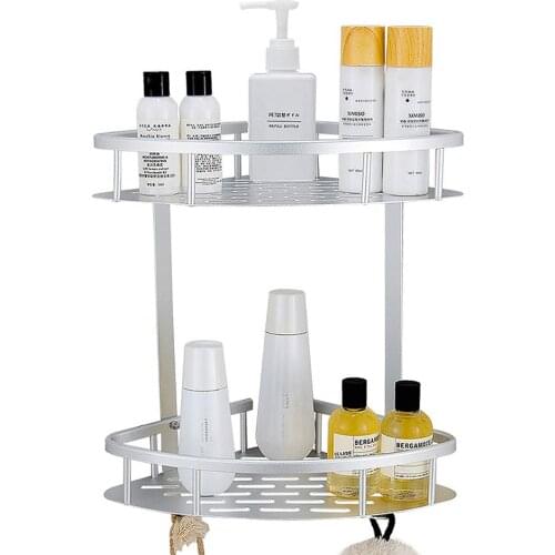 Shower Caddy Bathroom Corner Shelves Triangle Aluminum Shelf Storage Basket Holder douche etagere salle de bain murale