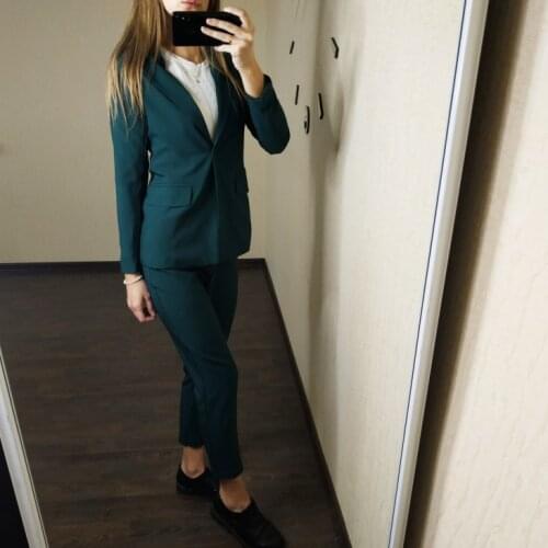 Uniform Blazer and Pencil Pant Office Lady Work Pant Suits Ol 2 Piece Set for Women Business Interview