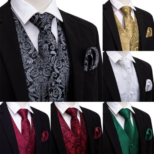 New Arrival Dress Vests For Men Ascot Tie Mens Suit Vest Male Waistcoat Gilet Homme Casual Formal Business Jacket Barry.Wang