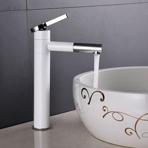 Paint Basin Faucet Bathroom Faucet Vessel Sinks Mixer Vanity Tap Swivel Spout Deck Mounted Cold and Hot Water Tap Washbasin Tap
