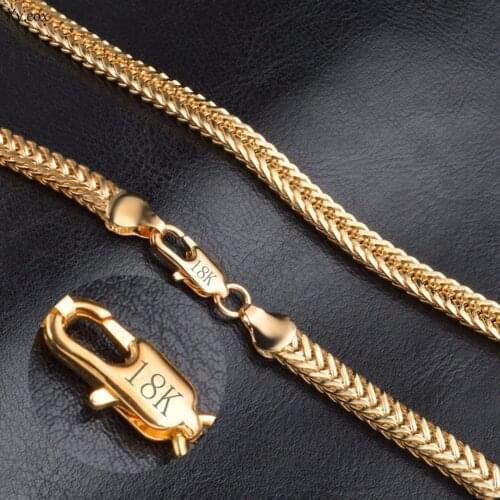 Cool Punk 18K Gold Plated Chain Necklace Women Mens Jewelry Gifts 50cm