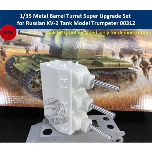1/35 Scale Metal Barrel Turret Super Upgrade Set for Russian KV-2 Tank Trumpeter 00312 Model TMW00077
